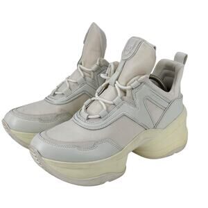Michael Kors Olympia Trainer Sneakers Womens 10 Athletic Chunky Platform White